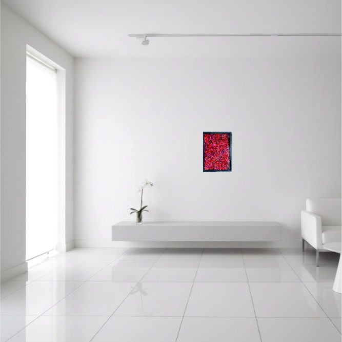 cuadro vegetal rectangular de color rojo